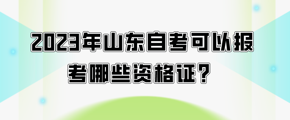 2023年山东自考可以报考哪些资格证？