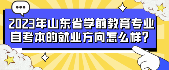 2023年山东省学前教育专业自考本的就业方向怎么样？