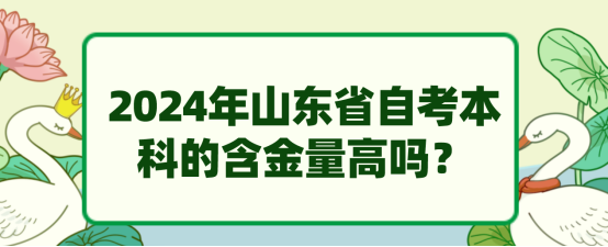 2024年山东省自考本科的含金量高吗？