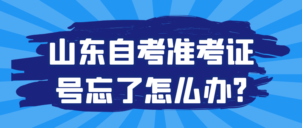 山东自考准考证号忘了怎么办?