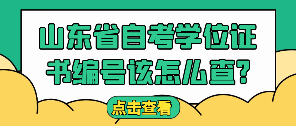 山东省自考学位证书编号该怎么查?