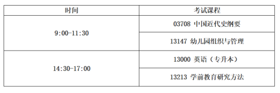 2024年10月山东自考本科学前教育专业考试安排