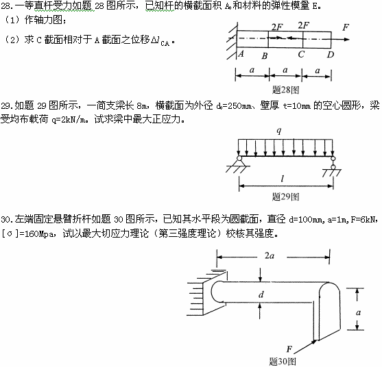 全国2009年1月高等教育自考工程力学（一）试题(图6)