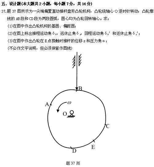 全国2010年4月高等教育自考机械设计基础试题