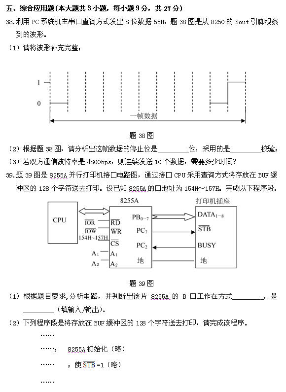 全国2010年10月高等教育自考计算机通信接口(图1)